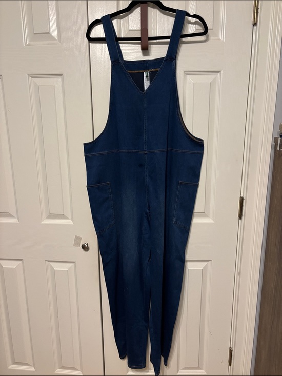 HALARA Pants - Halara Flex Denim Wide Leg Stretch Plus Overalls